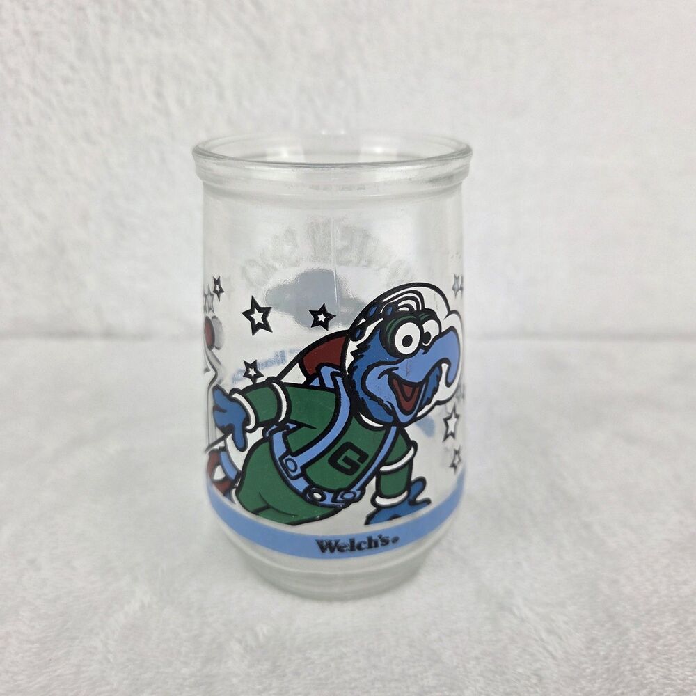 Vintage 1998 Welch's Muppets In Space Jelly Jar Glass #4 Gonzo the Great